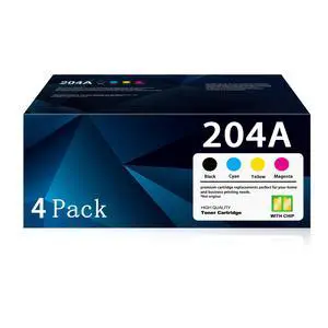204A Toner Cartridge (with Chip) Compatible for HP 204A Toner Cartridges 4 Pack for Color Pro MFP M180nw M180n M154nw M154a MFP M181fw Printer CF510A CF511A CF512A CF513A (4-Pack, B/C/Y/M) 204A Toner Cartridge (with Chip) Compatible for HP 204A Toner Cartridges 4 Pack for Color Pro MFP M180nw M180n M154nw M154a MFP M181fw Printer CF510A CF511A CF512A CF513A (4-Pack, B/C/Y/M)