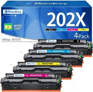 High Yield 202X Toner Cartridges 4 Pack (BK/C/Y/M) Replacement for HP 202X CF500X CF501X CF502X CF503X Works for Color Laserjet Pro MFP M281fdw M281cdw M254dw M281fdn M254dn M281 fdw M254 Printer High Yield 202X Toner Cartridges 4 Pack (BK/C/Y/M) Replacement for HP 202X CF500X CF501X CF502X CF503X Works for Color Laserjet Pro MFP M281fdw M281cdw M254dw M281fdn M254dn M281 fdw M254 Printer