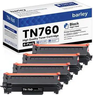 TN760 TN-760 High Yield Black Toner Cartridge Compatible TN760 Toner Replacement for Brother TN760 TN-760 HL-L2350DW HL-L2370DW MFC-L2710DW DCP-L2550DW Toner Printer (4 Pack) TN760 TN-760 High Yield Black Toner Cartridge Compatible TN760 Toner Replacement for Brother TN760 TN-760 HL-L2350DW HL-L2370DW MFC-L2710DW DCP-L2550DW Toner Printer (4 Pack)