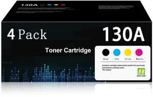 130A Toner Cartridge 4 Pack Replacement for HP 130A CF350A CF351A CF352A CF353A Remanufactured Color MFP M177FW M176N M177 M176 M176FN Printers (with Chip) 130A Toner Cartridge 4 Pack Replacement for HP 130A CF350A CF351A CF352A CF353A Remanufactured Color MFP M177FW M176N M177 M176 M176FN Printers (with Chip)