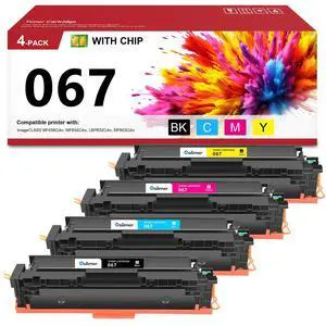 067 Toner Cartridges Compatible Replacement for Canon 067 067H Color ImageClass MF656Cdw LBP632Cdw MF654Cdw MF653Cdw LBP633Cdw Printers 4 Pack High Yield Ink (Black Cyan Magenta Yellow) 067 Toner Cartridges Compatible Replacement for Canon 067 067H Color ImageClass MF656Cdw LBP632Cdw MF654Cdw MF653Cdw LBP633Cdw Printers 4 Pack High Yield Ink (Black Cyan Magenta Yellow)