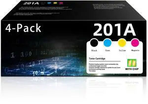 201A Toner Cartridges 4 Pack - (with Chip) Replacement for HP 201A Toner Color Pro MFP M277dw M277n M277c6 M274n Color Pro M252dw M252n Printer Ink 201A 201A Toner Cartridges 4 Pack - (with Chip) Replacement for HP 201A Toner Color Pro MFP M277dw M277n M277c6 M274n Color Pro M252dw M252n Printer Ink 201A