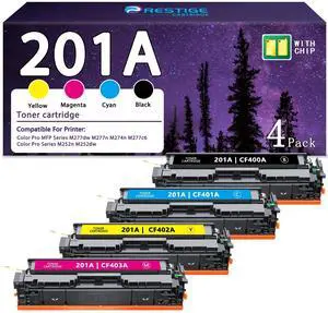 201A Toner Cartridges 4 Pack (Black, Cyan, Magenta, Yellow) Replacement for HP 201A High Yield for Color Pro MFP M277dw M252dw M252n M277n Printer | CF400A CF401A CF402A CF403A 201A Toner Cartridges 4 Pack (Black, Cyan, Magenta, Yellow) Replacement for HP 201A High Yield for Color Pro MFP M277dw M252dw M252n M277n Printer | CF400A CF401A CF402A CF403A
