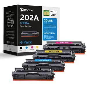202A Toner Cartridges 4-Pack (BK/C/M/Y) Replacement for HP 202A Toner & 202A Ink, Compatible with Color Pro M254 Series, Pro MFP M281 Series, Pro MFP M280nw Printer (CF500A, CF501A, CF502A, CF503A) 202A Toner Cartridges 4-Pack (BK/C/M/Y) Replacement for HP 202A Toner & 202A Ink, Compatible with Color Pro M254 Series, Pro MFP M281 Series, Pro MFP M280nw Printer (CF500A, CF501A, CF502A, CF503A)