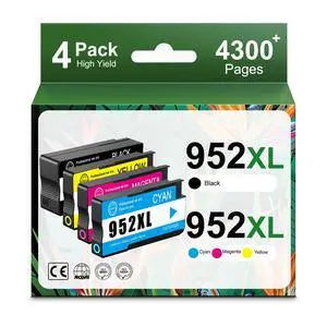 952XL High Yield Ink Cartridges Combo Pack Replacement for HP 952XL 952 Ink Cartridge Work with OfficeJet Pro 8710 7740 8720 8715 8210 8703 OfficeJet 8702 Printers (Black Cyan Magenta Yellow 4-Pack) 952XL High Yield Ink Cartridges Combo Pack Replacement for HP 952XL 952 Ink Cartridge Work with OfficeJet Pro 8710 7740 8720 8715 8210 8703 OfficeJet 8702 Printers (Black Cyan Magenta Yellow 4-Pack)