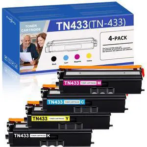 TN433 High Yield Toner Cartridge Set (4-Pack,1BK/1C/1M/1Y) Replacement for Brother TN433 TN433BK, TN433C, TN433M, TN433Y Toner for HL-L8260CDW HL-L8360CDW MFC-L8610CDW MFC-L8900CDW Printer TN433 High Yield Toner Cartridge Set (4-Pack,1BK/1C/1M/1Y) Replacement for Brother TN433 TN433BK, TN433C, TN433M, TN433Y Toner for HL-L8260CDW HL-L8360CDW MFC-L8610CDW MFC-L8900CDW Printer