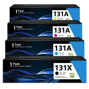 131A & 131X Toner Cartridge 4 Pack: CF210X CF211A CF212A CF213A Works with Pro 200 Color M251nw MFP M276n M276nw Printer Replactment for HP 131X 131A Toner with Chip (Black, Cyan, Magenta, Yellow) 131A & 131X Toner Cartridge 4 Pack: CF210X CF211A CF212A CF213A Works with Pro 200 Color M251nw MFP M276n M276nw Printer Replactment for HP 131X 131A Toner with Chip (Black, Cyan, Magenta, Yellow)
