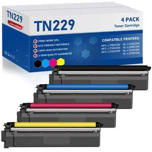 TN229 TN-229 Toner Cartridge 4 Pack Replacement for Brother TN229BK TN229C TN229M TN229Y Toner Cartridge for MFC-L3720CDW MFC-L3780CDW HL-L3300CDW HL-L3220CDW HL-L3280CDW Printer, TN2294PK TN229 TN-229 Toner Cartridge 4 Pack Replacement for Brother TN229BK TN229C TN229M TN229Y Toner Cartridge for MFC-L3720CDW MFC-L3780CDW HL-L3300CDW HL-L3220CDW HL-L3280CDW Printer, TN2294PK