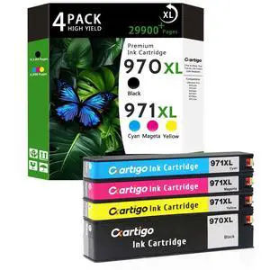 970XL 971XL High Yield Ink Cartridges Compatible for Combo Pack HP 970 971 Replacement for Officejet Pro X451dw X451dn X476dw X476dn X576dw X551dw Printers (Black/Cyan/Magenta/Yellow 4-Pack) 970XL 971XL High Yield Ink Cartridges Compatible for Combo Pack HP 970 971 Replacement for Officejet Pro X451dw X451dn X476dw X476dn X576dw X551dw Printers (Black/Cyan/Magenta/Yellow 4-Pack)