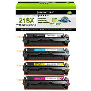 218X (with Newest Chip) high Yield Compatible Toner Cartridge Replacement for HP 218X W2180X W2181X W2182X W2183X Color Laser Jet 3301fdw 3301sdw 3301cdw 3201dw Printer (Bk/C/Y/M 4-Pack) 218X (with Newest Chip) high Yield Compatible Toner Cartridge Replacement for HP 218X W2180X W2181X W2182X W2183X Color Laser Jet 3301fdw 3301sdw 3301cdw 3201dw Printer (Bk/C/Y/M 4-Pack)