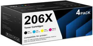 206X Toner Cartridges 4 Pack Set Replacement for HP 206A 206X Work with Color Pro MFP M283fdw M255dw M283cdw M283fdn M255nw M282nw Printer Ink 206 206X Toner Cartridges 4 Pack Set Replacement for HP 206A 206X Work with Color Pro MFP M283fdw M255dw M283cdw M283fdn M255nw M282nw Printer Ink 206
