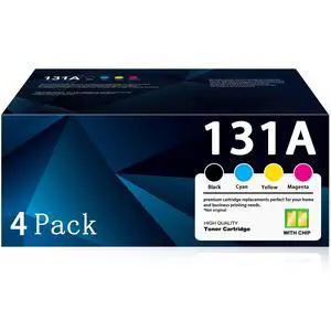 131A Toner Cartridge (4-Pack) Set - Replacement for HP 131A 131X CF210A CF210X for Pro 200 Color MFP M276nw M251nw M276n M251n Ink Printer Toner (131a Black Cyan Magenta Yellow, with Chip) 131A Toner Cartridge (4-Pack) Set - Replacement for HP 131A 131X CF210A CF210X for Pro 200 Color MFP M276nw M251nw M276n M251n Ink Printer Toner (131a Black Cyan Magenta Yellow, with Chip)