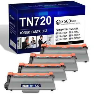 TN-720 TN720 Toner Cartridge 4-Pack Black Replacement for Brother TN750 TN-750 TN720 TN-720 HL-5450DN HL-5470DW HL-6180DW MFC-8710DW MFC-8910DW MFC-8950DW TN-720 TN720 Toner Cartridge 4-Pack Black Replacement for Brother TN750 TN-750 TN720 TN-720 HL-5450DN HL-5470DW HL-6180DW MFC-8710DW MFC-8910DW MFC-8950DW