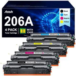 206A Toner Cartridges hp Set (with CHIP) Compatible for HP 206a Toner Cartridges 4 Pack HP 206X, Work with HP Color Laserjet MFP M283fdw, HP MFP m283cdw M255 M255dw M283 W2110A, 4 Pack 206A Toner Cartridges hp Set (with CHIP) Compatible for HP 206a Toner Cartridges 4 Pack HP 206X, Work with HP Color Laserjet MFP M283fdw, HP MFP m283cdw M255 M255dw M283 W2110A, 4 Pack