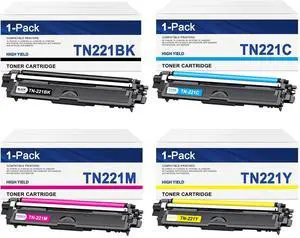 TN 221 TN221 Toner Cartridges 4-Pack Replacement for Brother 221 TN-221 Toner Color Set Works for MFC-9330CDW HL-3170CDW HL-3140CW MFC-9140CDN MFC-9340CDW Printer Toner (Black,Cyan,Magenta,Yellow) TN 221 TN221 Toner Cartridges 4-Pack Replacement for Brother 221 TN-221 Toner Color Set Works for MFC-9330CDW HL-3170CDW HL-3140CW MFC-9140CDN MFC-9340CDW Printer Toner (Black,Cyan,Magenta,Yellow)