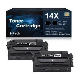 CF214X 14X Black High Yield Toner Cartridge with Chip 2-Pack, 14X Toner Replacement for HP 14X Toner 14A CF214A Compatible with Laser Enterprise M712 Series, Laser Enterprise MFP M725 Series Printer CF214X 14X Black High Yield Toner Cartridge with Chip 2-Pack, 14X Toner Replacement for HP 14X Toner 14A CF214A Compatible with Laser Enterprise M712 Series, Laser Enterprise MFP M725 Series Printer