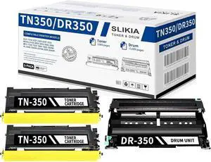 TN350 TN-350 Black Toner Cartridge and DR350 DR-350 Drum Unit, Replacement for Brother TN350 DR350 High Yield DCP-7010 7020 IntelliFax 2820 MFC-7220 HL-2040 2030 Printer (3-Pack,2Toner+1Drum) TN350 TN-350 Black Toner Cartridge and DR350 DR-350 Drum Unit, Replacement for Brother TN350 DR350 High Yield DCP-7010 7020 IntelliFax 2820 MFC-7220 HL-2040 2030 Printer (3-Pack,2Toner+1Drum)