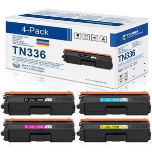 TN336 High Yield Toner Cartridge: 4-Pack TN336BK, TN336C, TN336M, TN336Y Replacement for Brother TN-336 for HL-L8350CDW HL-4150CDN MFC-L8850CDW MFC-9970CDW MFC-L8600CDW Printer TN336 High Yield Toner Cartridge: 4-Pack TN336BK, TN336C, TN336M, TN336Y Replacement for Brother TN-336 for HL-L8350CDW HL-4150CDN MFC-L8850CDW MFC-9970CDW MFC-L8600CDW Printer
