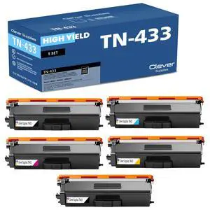 CS Replacement Compatible with Brother TN433 Toner Cartridges TN-433 TN433BK TN433C TN433Y TN433M to use with HL-L8360CDW HL-L8360CDWT MFC-L9570CDW MFC-L9570CDWT MFC-L8900CDW (5-Color Set) CS Replacement Compatible with Brother TN433 Toner Cartridges TN-433 TN433BK TN433C TN433Y TN433M to use with HL-L8360CDW HL-L8360CDWT MFC-L9570CDW MFC-L9570CDWT MFC-L8900CDW (5-Color Set)