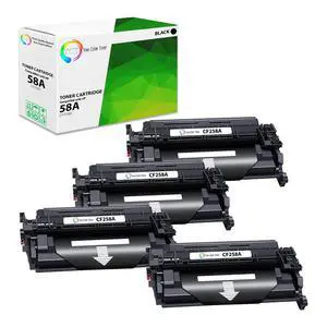 58A Toner Cartridge 4 Pack - Compatible Replacement for HP 58A CF258A Black Works with HP LaserJet Pro MFP M428fdw M428fdn, M404n M404dn Printers (3,000 Pages) 58A Toner Cartridge 4 Pack - Compatible Replacement for HP 58A CF258A Black Works with HP LaserJet Pro MFP M428fdw M428fdn, M404n M404dn Printers (3,000 Pages)