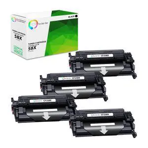 58X Toner Cartridge 4 Pack - Compatible Replacement for HP 58X CF258X Black High Yield Works with HP LaserJet Pro M404 M428 Printers (10,000 Pages) 58X Toner Cartridge 4 Pack - Compatible Replacement for HP 58X CF258X Black High Yield Works with HP LaserJet Pro M404 M428 Printers (10,000 Pages)