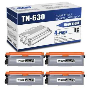 TN630 Compatible TN-630 Black Toner Cartridge Replacement for Brother TN-630 HL-L2300D HL-L2305W MFC-L2680W MFC-L2685DW DCP-L2520DW DCP-L2540DW Toner (4 Pack) TN630 Compatible TN-630 Black Toner Cartridge Replacement for Brother TN-630 HL-L2300D HL-L2305W MFC-L2680W MFC-L2685DW DCP-L2520DW DCP-L2540DW Toner (4 Pack)