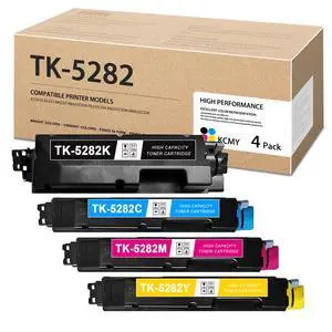 TK-5282 TK5282 Toner Cartridge 4Pack (1BK/1C/1M/1Y) - Compatible 1T02TW0US0 1T02TWCUS0 1T02TWBUS0 1T02TWAUS0 Toner Replacement for Kyocera Ecosys M6235cidn M6235 P6235 Printer TK-5282 TK5282 Toner Cartridge 4Pack (1BK/1C/1M/1Y) - Compatible 1T02TW0US0 1T02TWCUS0 1T02TWBUS0 1T02TWAUS0 Toner Replacement for Kyocera Ecosys M6235cidn M6235 P6235 Printer