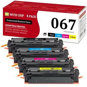 067 067H Toner Cartridge High Capacity Set (4 Pack, Bk/C/Y/M) Replacement for Canon 067 Toner, Works with LBP633Cdw LBP632Cdw MF652Cdw MF653Cdw MF654Cdw MF656Cdw Printer 067 067H Toner Cartridge High Capacity Set (4 Pack, Bk/C/Y/M) Replacement for Canon 067 Toner, Works with LBP633Cdw LBP632Cdw MF652Cdw MF653Cdw MF654Cdw MF656Cdw Printer