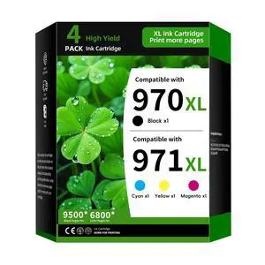 970XL/971XL Ink Cartridge 4-Pack Replacement for HP 970 and 971 Combo Pack Compatible with HP OfficeJet Pro X451dw X451dn X476dw X476dn X576dw X551dw Printer Ink(4PK Black Cyan Magenta Yellow) 970XL/971XL Ink Cartridge 4-Pack Replacement for HP 970 and 971 Combo Pack Compatible with HP OfficeJet Pro X451dw X451dn X476dw X476dn X576dw X551dw Printer Ink(4PK Black Cyan Magenta Yellow)