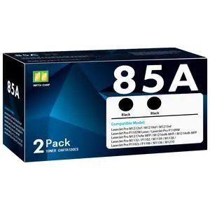 85A Toner Cartridge 2-Pack Replacement for 85A CE285A Toner with Laser Jet Pro P1102W P1102 P1106 P1109W M1217nfw M1212nf M1213nf M1219nf M1210 M1136 M1132 M1138 M1139 Printer Black ink cartridge 85A Toner Cartridge 2-Pack Replacement for 85A CE285A Toner with Laser Jet Pro P1102W P1102 P1106 P1109W M1217nfw M1212nf M1213nf M1219nf M1210 M1136 M1132 M1138 M1139 Printer Black ink cartridge