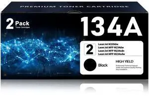 134A Toner Cartridge Compatible with HP 134A Black Toner Cartridge, W1340A W1340X 134X High Yield Replacement for HP LaserJet M209dw M209d M234dw M234sdw M234sdn Printer, 2 Pack Black 134A Toner Cartridge Compatible with HP 134A Black Toner Cartridge, W1340A W1340X 134X High Yield Replacement for HP LaserJet M209dw M209d M234dw M234sdw M234sdn Printer, 2 Pack Black