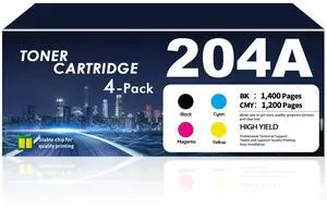 204A Toner Cartridges 4 Pack M180nw Compatible for HP 204A CF510A CF511A CF512A CF513A Color LaserJet Pro MFP M180nw M180n M181fw M181fdw M154a M154nw Printer (Black/Cyan/Magenta/Yellow) 204A Toner Cartridges 4 Pack M180nw Compatible for HP 204A CF510A CF511A CF512A CF513A Color LaserJet Pro MFP M180nw M180n M181fw M181fdw M154a M154nw Printer (Black/Cyan/Magenta/Yellow)