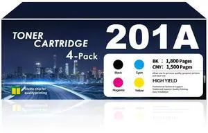201A 4-Pack Black/Cyan/Magenta/Yellow Toner Cartridges M277dw Compatible for HP 201A 201X Works with Color LaserJet Pro M277dw M277n M252dw M252n M277c6 M277 M252 Printer | CF400A CF401A CF402A CF403A 201A 4-Pack Black/Cyan/Magenta/Yellow Toner Cartridges M277dw Compatible for HP 201A 201X Works with Color LaserJet Pro M277dw M277n M252dw M252n M277c6 M277 M252 Printer | CF400A CF401A CF402A CF403A