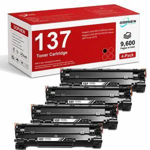 137 Black Toner Cartridge 4-Pack Replacement for Canon CRG-137, Compatible with Canon imageCLASS MF232w, MF242dw, MF212w, MF216n, MF217w, MF244dw, MF247dw, MF249dw, MF227dw Printers 137 Black Toner Cartridge 4-Pack Replacement for Canon CRG-137, Compatible with Canon imageCLASS MF232w, MF242dw, MF212w, MF216n, MF217w, MF244dw, MF247dw, MF249dw, MF227dw Printers