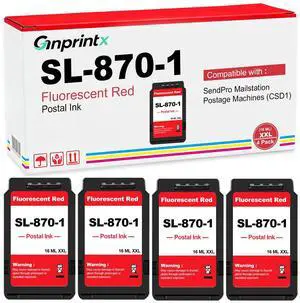 SL-870-1 XXL Fluorescent Red Ink Cartridge Compatible for SL870-1 Red Ink Cartridges Replacement for The PB New SendPro Mailstation Postage Meter (CSD1) 4 Pack, 16 ml SL-870-1 XXL Fluorescent Red Ink Cartridge Compatible for SL870-1 Red Ink Cartridges Replacement for The PB New SendPro Mailstation Postage Meter (CSD1) 4 Pack, 16 ml