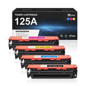 125A Toner Cartridge 4 Pack Replacement for CB540A CB541A CB542A CB543A Compatible with HP Color Laser CP1215 CP1217 CP1514n CP1515n CP1518ni MFP CM1312 CM1312nfi Printer (Black/Cyan/Magenta/Yellow) 125A Toner Cartridge 4 Pack Replacement for CB540A CB541A CB542A CB543A Compatible with HP Color Laser CP1215 CP1217 CP1514n CP1515n CP1518ni MFP CM1312 CM1312nfi Printer (Black/Cyan/Magenta/Yellow)