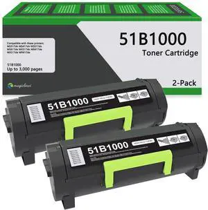 51B1000 High Yield Toner Cartridge Black (2-Pack, 3,000 Pages) Replacement for Lexmark 51B1000 Toner Cartridge MS317dn MX317dn MS417dn MX417de MS517dn MX517de MS617dn MS617de Printers 51B1000 High Yield Toner Cartridge Black (2-Pack, 3,000 Pages) Replacement for Lexmark 51B1000 Toner Cartridge MS317dn MX317dn MS417dn MX417de MS517dn MX517de MS617dn MS617de Printers