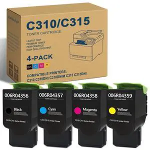 C310 / C315 Black Cyan Yellow Magenta High Yield Toner Cartridge 4/Pack-006R004356 006R004357 006R004359 006R004358 Compatible Replacement for Xerox C310 C310DNI C310DNIM C315 C315DNI Printer Ink C310 / C315 Black Cyan Yellow Magenta High Yield Toner Cartridge 4/Pack-006R004356 006R004357 006R004359 006R004358 Compatible Replacement for Xerox C310 C310DNI C310DNIM C315 C315DNI Printer Ink