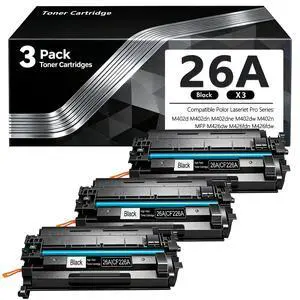 26A Black Toner Cartridges 3 Pack Replacement for HP 26A CF226A 26X for Pro MFP M426fdw M426dw M402dw M402n M426fdn M402dn M402dne Printer Ink High Yield 26A Black Toner Cartridges 3 Pack Replacement for HP 26A CF226A 26X for Pro MFP M426fdw M426dw M402dw M402n M426fdn M402dn M402dne Printer Ink High Yield
