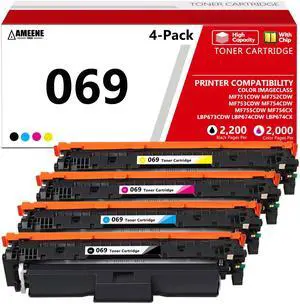 069 Toner Cartridge Set High Capacity 4-Pack Compatible for Canon 069 CRG-069 Toner Cartridges for MF753Cdw LBP674Cdw MF754Cdw MF751Cdw MF752Cdw LBP673Cdw MF755Cdw MF756Cx LBP674Cx Printer (BK/C/M/Y) 069 Toner Cartridge Set High Capacity 4-Pack Compatible for Canon 069 CRG-069 Toner Cartridges for MF753Cdw LBP674Cdw MF754Cdw MF751Cdw MF752Cdw LBP673Cdw MF755Cdw MF756Cx LBP674Cx Printer (BK/C/M/Y)