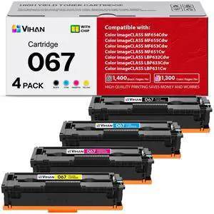 067 067H Toner Cartridge Set 4 Pack Replacement for Canon 067H 067 Color imageCLASS LBP633Cdw MF656Cdw LBP632Cdw MF653Cdw MF654Cdw Printer Ink (1BK/1C/1M/1Y) 067 067H Toner Cartridge Set 4 Pack Replacement for Canon 067H 067 Color imageCLASS LBP633Cdw MF656Cdw LBP632Cdw MF653Cdw MF654Cdw Printer Ink (1BK/1C/1M/1Y)