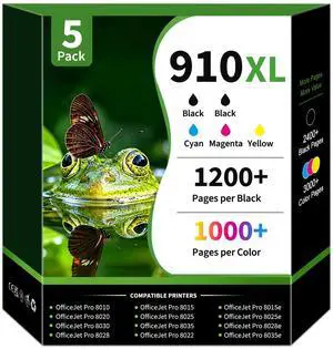 910XL 910 Ink Cartridges High Yield (5-Pack, 2Black/1Cyan/1Magenta/1Yellow) Compatible Replacement for 910XL OfficeJet Pro 8015e 8025e 8028e 8035e 8020 8015 8025 8010 8035 8030 8028 8022 Printer 910XL 910 Ink Cartridges High Yield (5-Pack, 2Black/1Cyan/1Magenta/1Yellow) Compatible Replacement for 910XL OfficeJet Pro 8015e 8025e 8028e 8035e 8020 8015 8025 8010 8035 8030 8028 8022 Printer