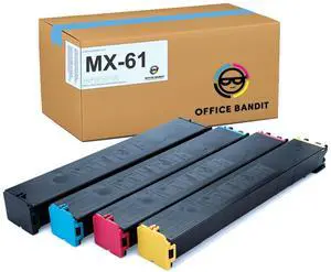 Office Bandit Compatible Toner for Sharp MX-3071, MX-4071, MX-5071 MX61 MX-61NTBA, MX-61NTCA, MX-61NTMA, MX-C61NTYA Black, Cyan, Magenta, Yellow Office Bandit Compatible Toner for Sharp MX-3071, MX-4071, MX-5071 MX61 MX-61NTBA, MX-61NTCA, MX-61NTMA, MX-C61NTYA Black, Cyan, Magenta, Yellow