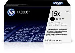 Original 15X Black High-Yield Toner Cartridge | Works Laserjet 1200, 1220, 3300, 3310, 3320, 3330, 3380, 3390 Series | C7115X Original 15X Black High-Yield Toner Cartridge | Works Laserjet 1200, 1220, 3300, 3310, 3320, 3330, 3380, 3390 Series | C7115X