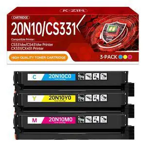 20N10C0/M0/Y0 20N10 Color Toner Cartridges (with Chip) Compatible with Lexmark CS331 CX331adwe CS431 CX431adw Printers and Remanufactured 20N10C0 20N10M0 20N10Y0 Toner (1500 Pages, 3-Pack) 20N10C0/M0/Y0 20N10 Color Toner Cartridges (with Chip) Compatible with Lexmark CS331 CX331adwe CS431 CX431adw Printers and Remanufactured 20N10C0 20N10M0 20N10Y0 Toner (1500 Pages, 3-Pack)