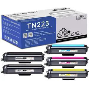 5 Pack TN223 BK/C/M/Y Toner Cartridge High Yield Compatible TN223 Replacement for Brother MFC-L3770CDW L3710CW L3750CDW HL-3210CW 3270CDW 3290CDW DCP-L3510CDW L3550CDW Printer 5 Pack TN223 BK/C/M/Y Toner Cartridge High Yield Compatible TN223 Replacement for Brother MFC-L3770CDW L3710CW L3750CDW HL-3210CW 3270CDW 3290CDW DCP-L3510CDW L3550CDW Printer