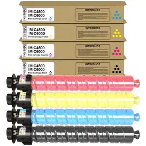 High Yield IMC4500 IMC6000 Toner Cartridge 842279 842280 842281 842282 Replacement for Ricoh IM C4500 IM C5500 IM C6000 Printer(4-Pack) High Yield IMC4500 IMC6000 Toner Cartridge 842279 842280 842281 842282 Replacement for Ricoh IM C4500 IM C5500 IM C6000 Printer(4-Pack)
