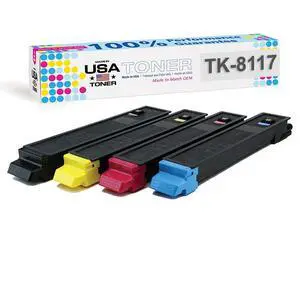 Compatible Replacement for use in Kyocera Ecosys M8130cidn, Ecosys M8124cidn, TK-8117, TK-8117C, TK-8117M, TK-8117Y, TK-8117K (Cyan, Magenta, Yellow, Black, 4-Pack) Compatible Replacement for use in Kyocera Ecosys M8130cidn, Ecosys M8124cidn, TK-8117, TK-8117C, TK-8117M, TK-8117Y, TK-8117K (Cyan, Magenta, Yellow, Black, 4-Pack)