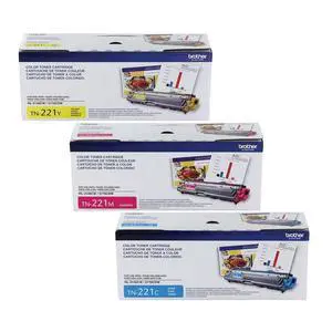 TN221C, TN221M, TN221Y (TN-221C, TN-221M, TN-221Y) Cyan, Magenta and Yellow Toner -Cartridge Set TN221C, TN221M, TN221Y (TN-221C, TN-221M, TN-221Y) Cyan, Magenta and Yellow Toner -Cartridge Set
