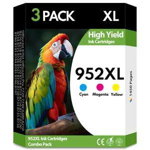 952XL 952 Ink Cartridges 3 Pack Cyan Magenta Yellow High Yield, Replacement for HP 952 XL, Compatible with HP OfficeJet Pro 7740 8710 8720 8715 8210 8703 OfficeJet 8702 Printers 952XL 952 Ink Cartridges 3 Pack Cyan Magenta Yellow High Yield, Replacement for HP 952 XL, Compatible with HP OfficeJet Pro 7740 8710 8720 8715 8210 8703 OfficeJet 8702 Printers